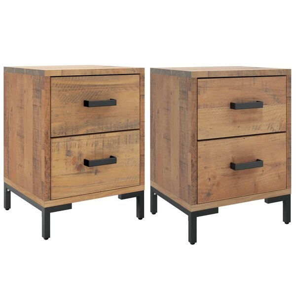 vidaXL Tables de chevet 2 Pièces 36x30x45 cm Bois de pin massif