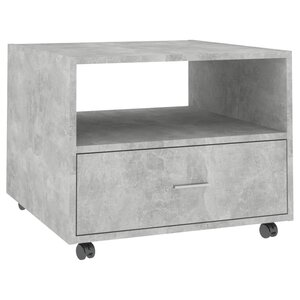 vidaXL Table basse gris béton 55x55x40 cm bois d'ingénierie