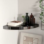 vidaXL Étagère d'angle flottante noir brillant 35x35x3 8 cm MDF