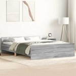 vidaXL Cadre de lit sans matelas sonoma gris 120x190 cm
