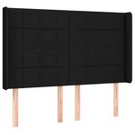 vidaXL Tête de lit à LED Noir 147x16x118/128 cm Tissu
