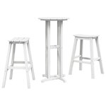 vidaXL Ensemble de bar de jardin 3 Pièces Blanc HDPE
