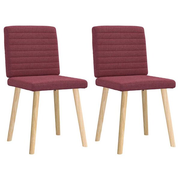 vidaXL Chaises à manger lot de 2 rouge bordeaux tissu