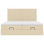 VidaXL Cadre de lit ottoman avec matelas crème 180x200 cm tissu
