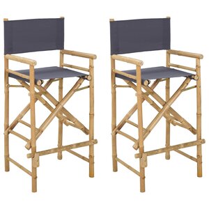 vidaXL Chaise de directeur pliante 2 Pièces Naturel Bambou
