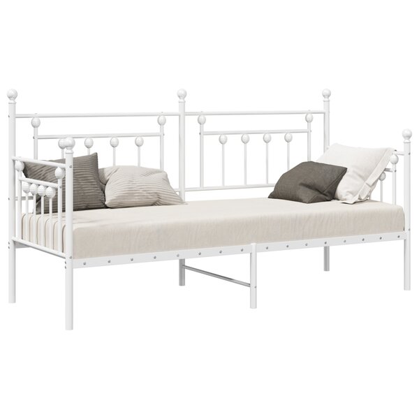 vidaXL Cadre de lit daybed Blanc 75x190 cm en Acier
