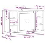 vidaXL Buffet Chêne artisanal 100 x 35 5 x 60 cm Bois d'ingénierie