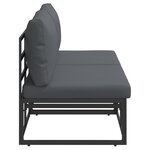 vidaXL Mobilier de jardin avec coussin 2 Pièces Noir Aluminium
