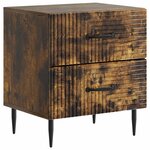 vidaXL Cabinet de chevet 2 Pièces Chêne fumé 43 x 34 5 x 47 5 cm