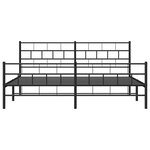 vidaXL Cadre de lit métal sans matelas avec pied de lit noir 193x203cm