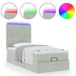vidaXL Cadre de lit ottoman et matelas gris clair 90x190 cm velours
