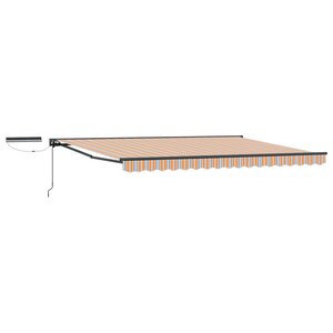 vidaXL Auvent rétractable électrique Bleu  Orange  Anthracite 4 × 3 m