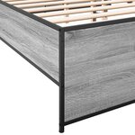 vidaXL Cadre de lit sonoma gris 180x200 cm bois d'ingénierie et métal