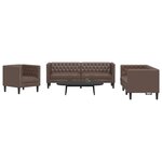 vidaXL Ensemble de canapé Chesterfield 3 Pièces marron similicuir