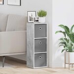 vidaXL Buffet avec tiroir Gris béton 25 5 x 22 x 69 5 cm