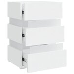 vidaXL Table de chevet à LED blanc 45x35x67 cm bois d'ingénierie