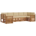 vidaXL Ensemble de canapés d'extérieur 7 pc Naturel et Beige
