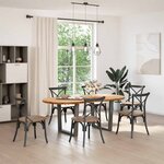 vidaXL Table à manger marron clair bois de chêne massif ovale