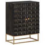 vidaXL Buffet Noir 55x34x75 cm Bois massif de manguier et fer