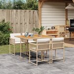 vidaXL Ensemble à manger de jardin avec coussins 5Pièces Beige poly rotin