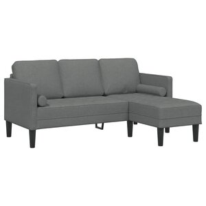 vidaXL Ensemble de Canapés Gris foncé 173 x 131 x 67 cm tissu
