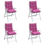 vidaXL Coussins de chaise à dossier bas lot de 4 rose tissu oxford