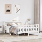 vidaXL Cadre de lit sans matelas blanc 150x200 cm bois de pin massif