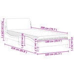 vidaXL Lit avec matelas Dover taupe 100x200 cm tissu
