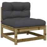 vidaXL Salon de jardin 6 Pièces avec coussins bois de pin imprégné