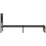 vidaXL Cadre de lit en métal sans matelas chêne fumé 100x190 cm