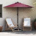 vidaXL Parasol de jardin Rouge bordeaux 294 x 150 x 223 cm tissu