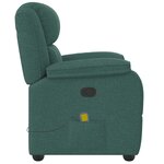 vidaXL Fauteuil de massage inclinable Vert foncé Tissu
