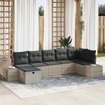 vidaXL Ensemble de canapé de jardin 7 Pièces Gris clair 55 x 62 x 69 cm