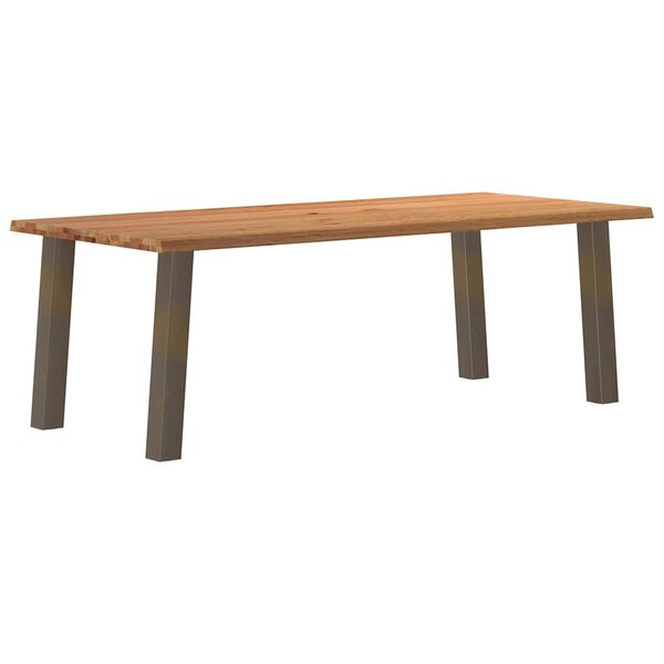 vidaXL Table à manger et bord naturel bois massif chêne rectangulaire