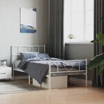 vidaXL Cadre de lit métal sans matelas avec pied de lit blanc 80x200cm