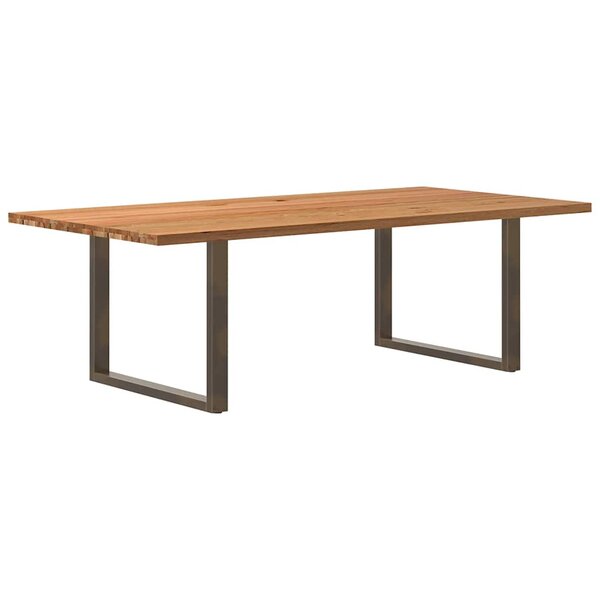 vidaXL Table à manger marron clair bois de chêne massif rectangulaire