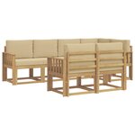 vidaXL Ensemble de canapés d'extérieur 7 pc Blanc et Beige Polyester