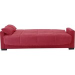 Clic clac 3 places MEGAN 14 - Tissu Soro rouge - Avec accoudoirs - Couchage 130 x 190 cm - 223 x 96 x 103 cm