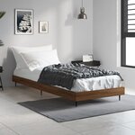 vidaXL Cadre de lit chêne marron 75x190 cm bois d'ingénierie
