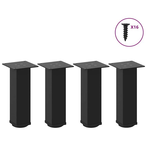 vidaXL Pieds de table basse 4 pièces Noir 30-32 cm Acier
