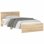vidaXL Cadre de lit sans matelas avec tête de lit 100x200 cm