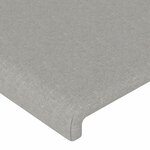 vidaXL Tête de lit à LED Gris clair 83x16x118/128 cm Tissu