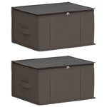 vidaXL Boîte de rangement avec fenêtre transparente 2 Pièces Gris