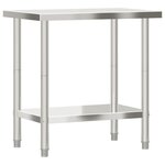 vidaXL Table de travail de cuisine 82 5x55x85 cm acier inoxydable