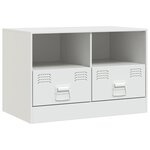 vidaXL Meubles TV 2 Pièces blanc 67x39x44 cm acier