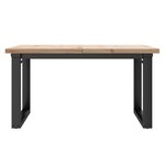 vidaXL Table basse cadre en O 90x90x45 5cm bois de pin massif et fonte