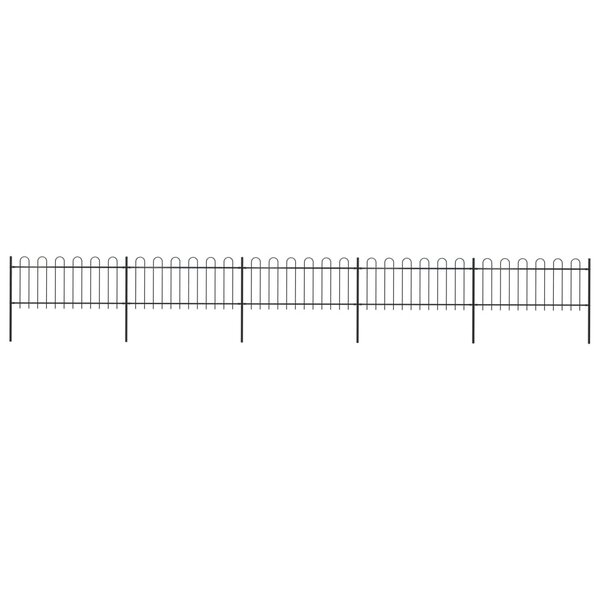 vidaXL Clôture de jardin avec dessus en cerceau Acier 8 5 x 0 8 m Noir