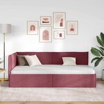 vidaXL Cadre de lit d'angle Bordeaux 90 x 200 cm Velours