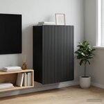 vidaXL Armoire Murale Noir 66 x 34 5 x 92 cm Bois d'ingénierie