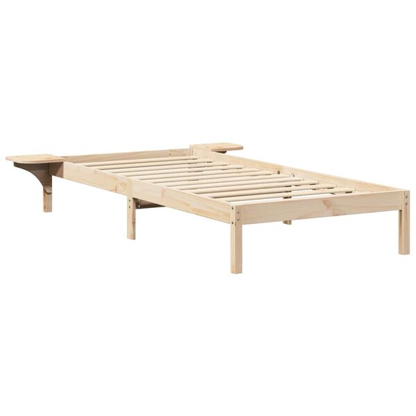 vidaXL Cadre de lit avec tables de chevet Marron Marron